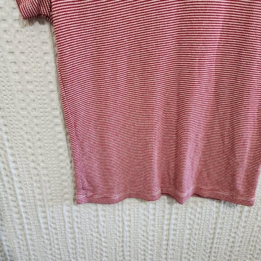 Brandy Melville Red and White Striped Cropped Stretchy Baby Tee One Size Fit All - Picture 8 of 12